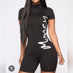 Fashion Nova Womens Black Show Me The Money Romper